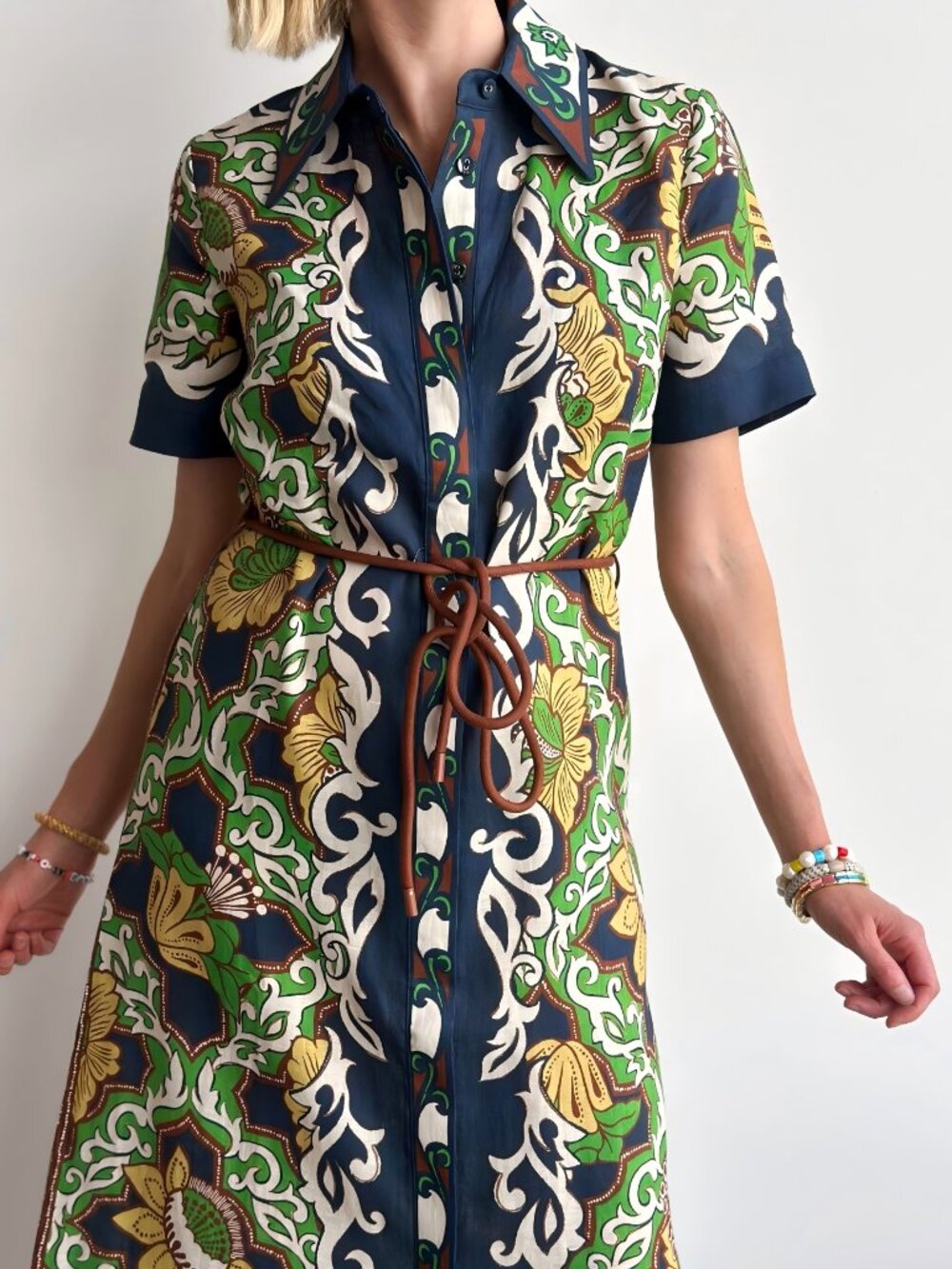 ALÉMAIS Liana printed linen midi shirt dress - Picture 3 of 13
